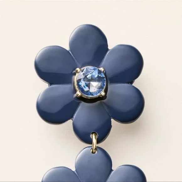 NWT Kate spade X Target floral linear Earrings SET OF 2 navy and green - Picture 9 of 15